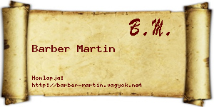 Barber Martin névjegykártya